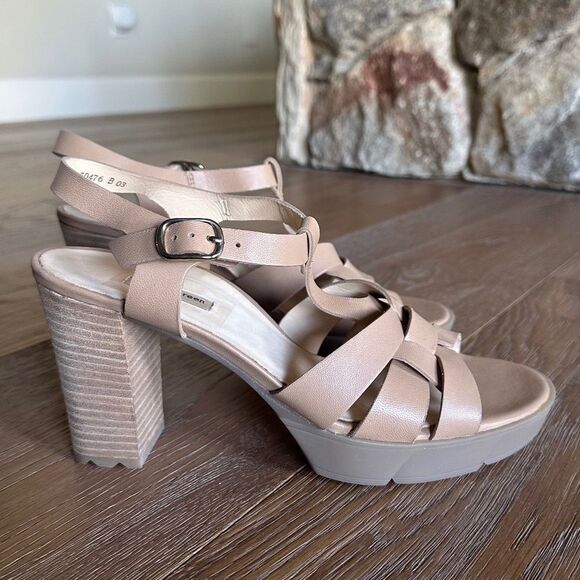 PAUL GREEN Raven Platform Sandal In Desert Light Nappa - Picture 7 of 14